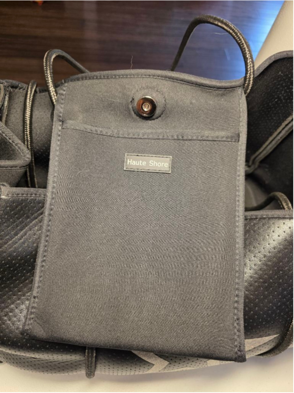 Haute Shore Black Neoprene Star Tote Bag Travel Gym Weekender - Picture 11 of 13